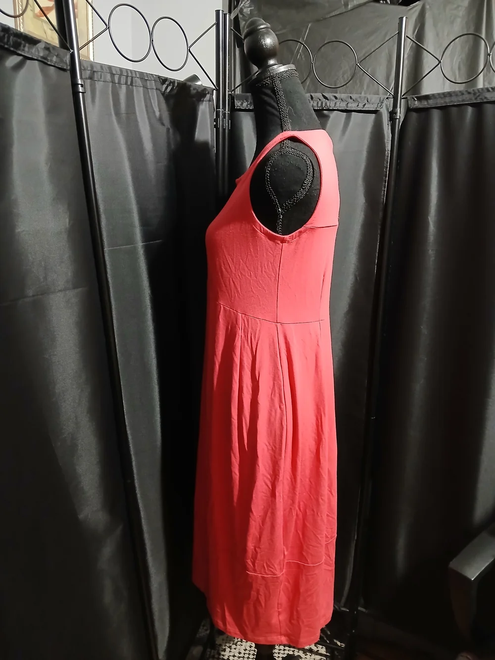 Eileen Fisher Coral Sleeveless Midi Dress Women's Size XS Spring Summer Beach Bo - Picture 5 of 9